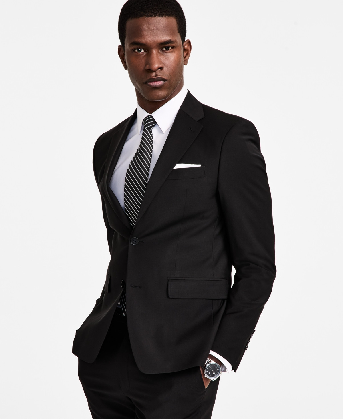 Calvin Klein Men's Skinny-Fit Wool Blend Suit Jacket - Black | Macy's