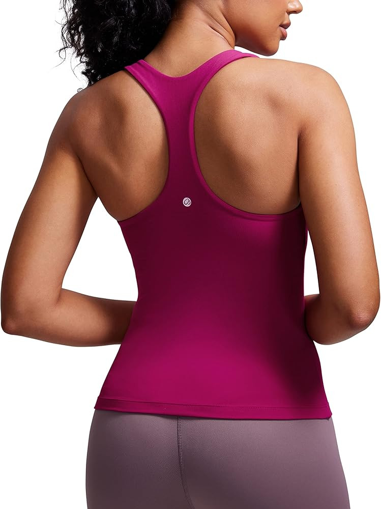 CRZ YOGA Butterluxe Workout Tank Tops for Women Built in Shelf Bras Padded - Racerback Athletic S... | Amazon (US)