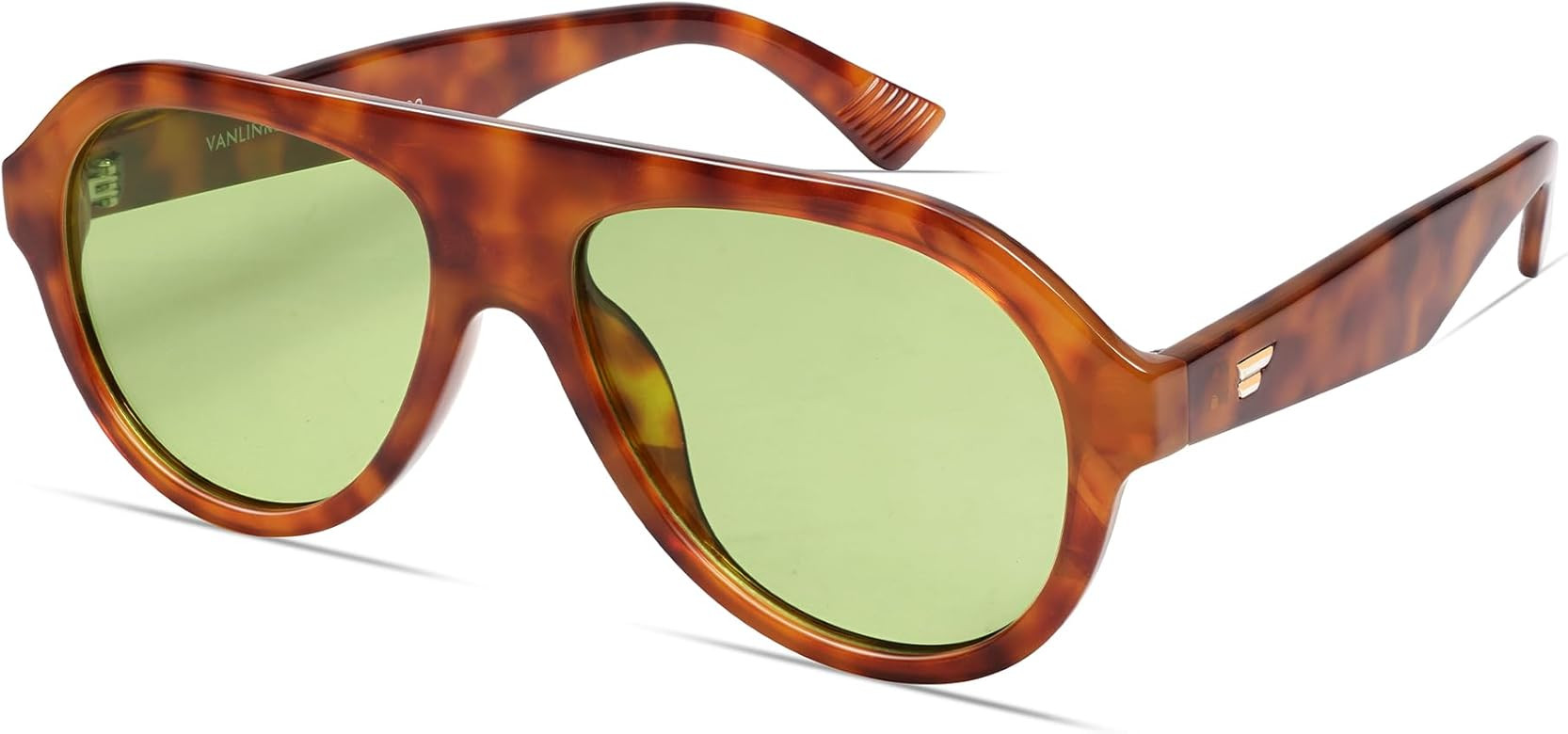 VANLINKER Retro Aviator Polarized Sunglasses for Men Women Trendy 70s Vintage Plastic Frame Sun G... | Amazon (US)