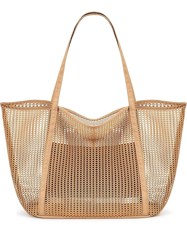 KALIDI FANCY FOREST Beach Mesh Tote Bag, Womens Shoulder handbag MAX 27L Grocery Bag | Amazon (US)