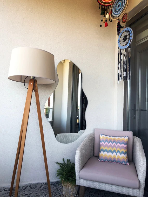 Asymmetrical Full Length Mirror/ Irregular Mirror/ Wall Hanging Wavy Mirror | Etsy (US)