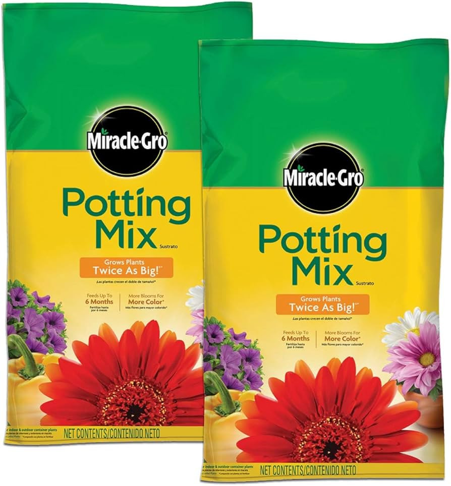 Miracle-Gro Potting Mix 8 qt., 2-Pack | Amazon (US)