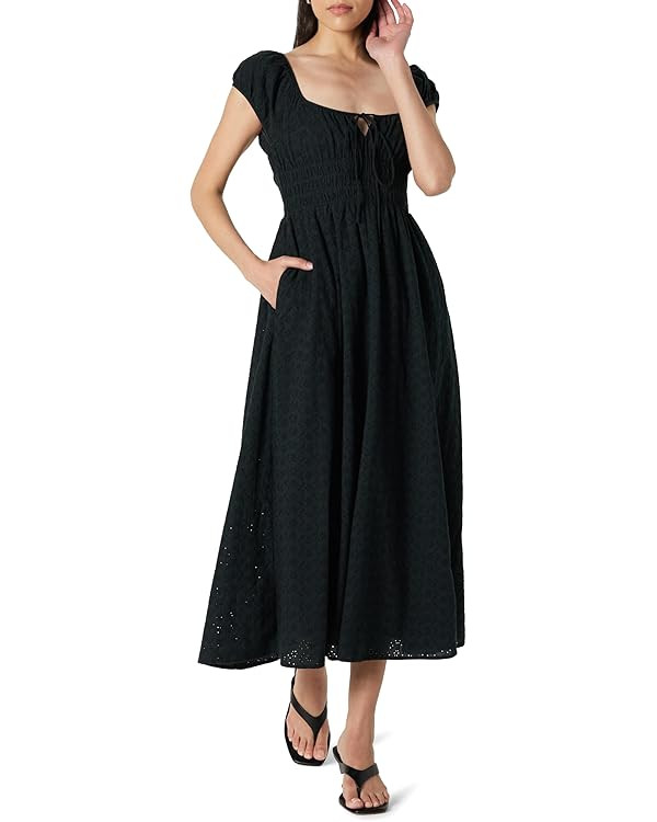 The Drop Women's Melody Cap Sleeve Tie Front Cotton Dress | Amazon (US)