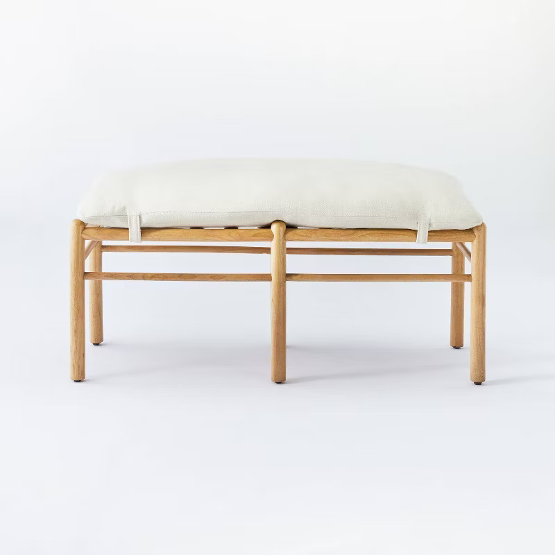 Emery Wood and Upholstered Bench with Straps Natural - Threshold™ designed with Studio McGee | Target