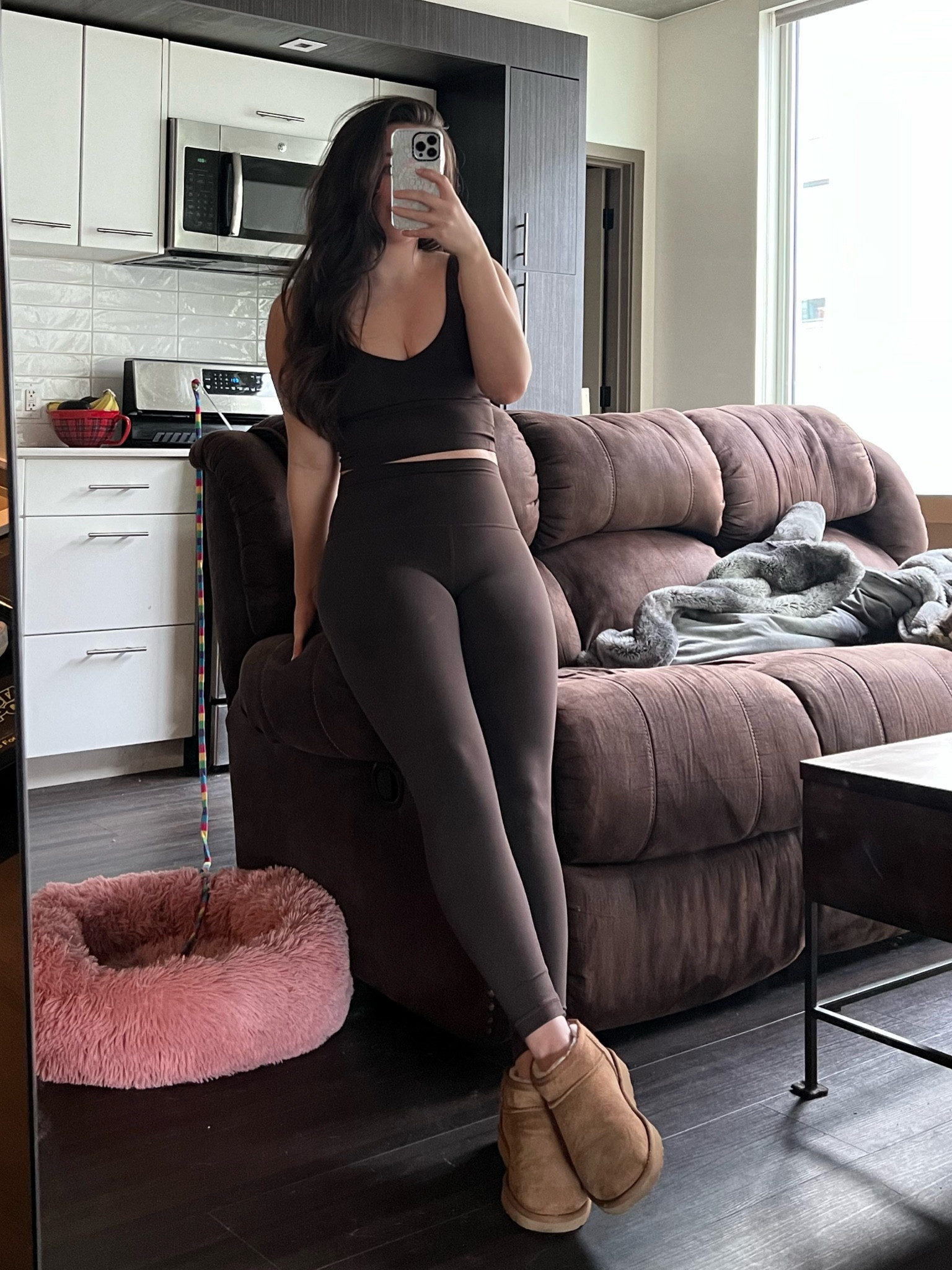 Monochromic Pilates attire

Brown yoga pants, brown tank top, lululemon, brown Uggs 

#LTKfitness #LTKsalealert #LTKfindsunder100