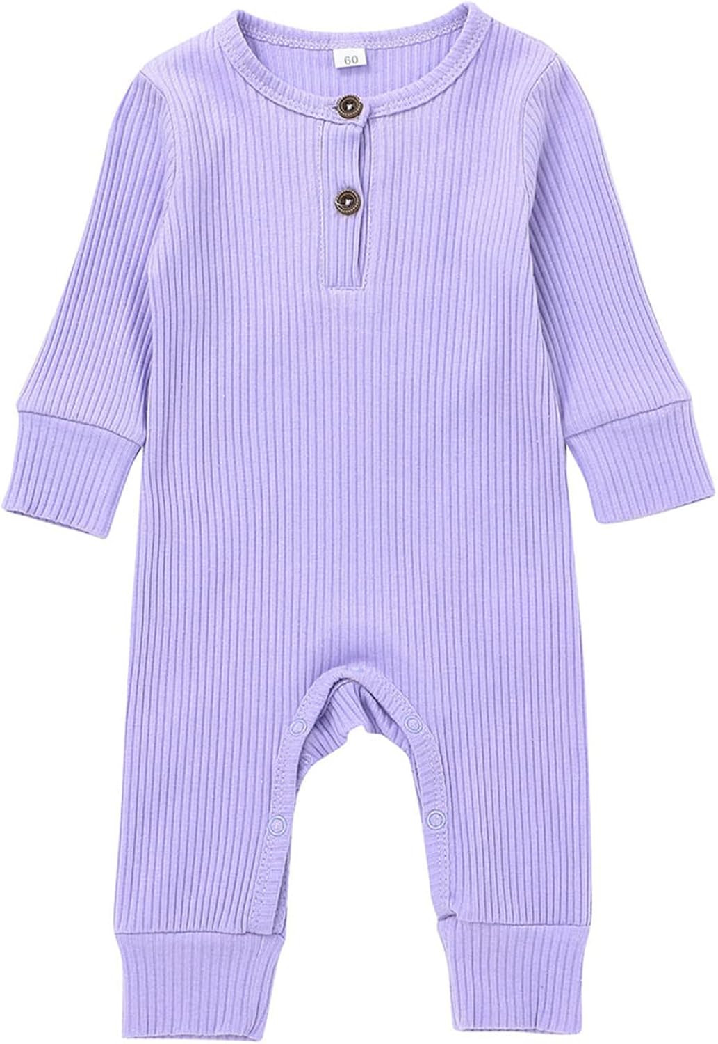 Kuriozud Newborn Infant Unisex Baby Boy Girl Button Solid Romper Bodysuit One Piece Jumpsuit Outfits | Amazon (US)