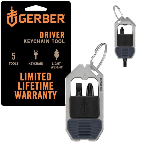 Gerber Gear Driver keychain 5-in-1 multitool with pry bar and bit driver