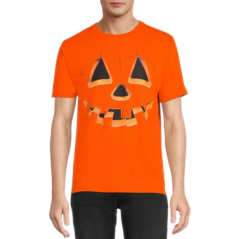 Way To Celebrate Men's Halloween Jack O'Lantern Tee | Walmart (US)