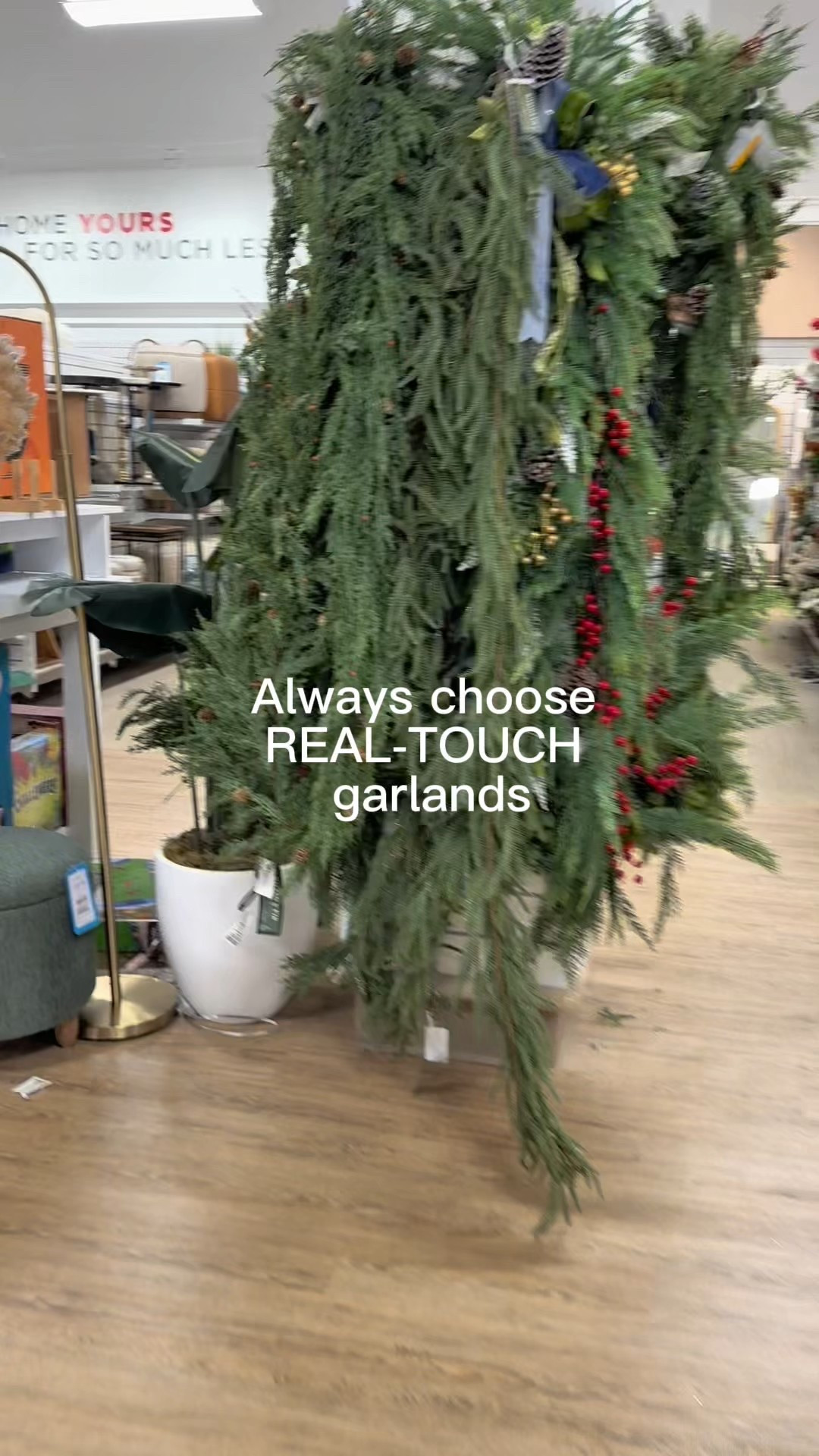 My favorite holiday tip: always go for real-touch garland! It drapes beautifully, looks natural, and lasts for years.  #christmasdecor #garland 

#LTKFindsUnder50 #LTKHome #LTKHoliday