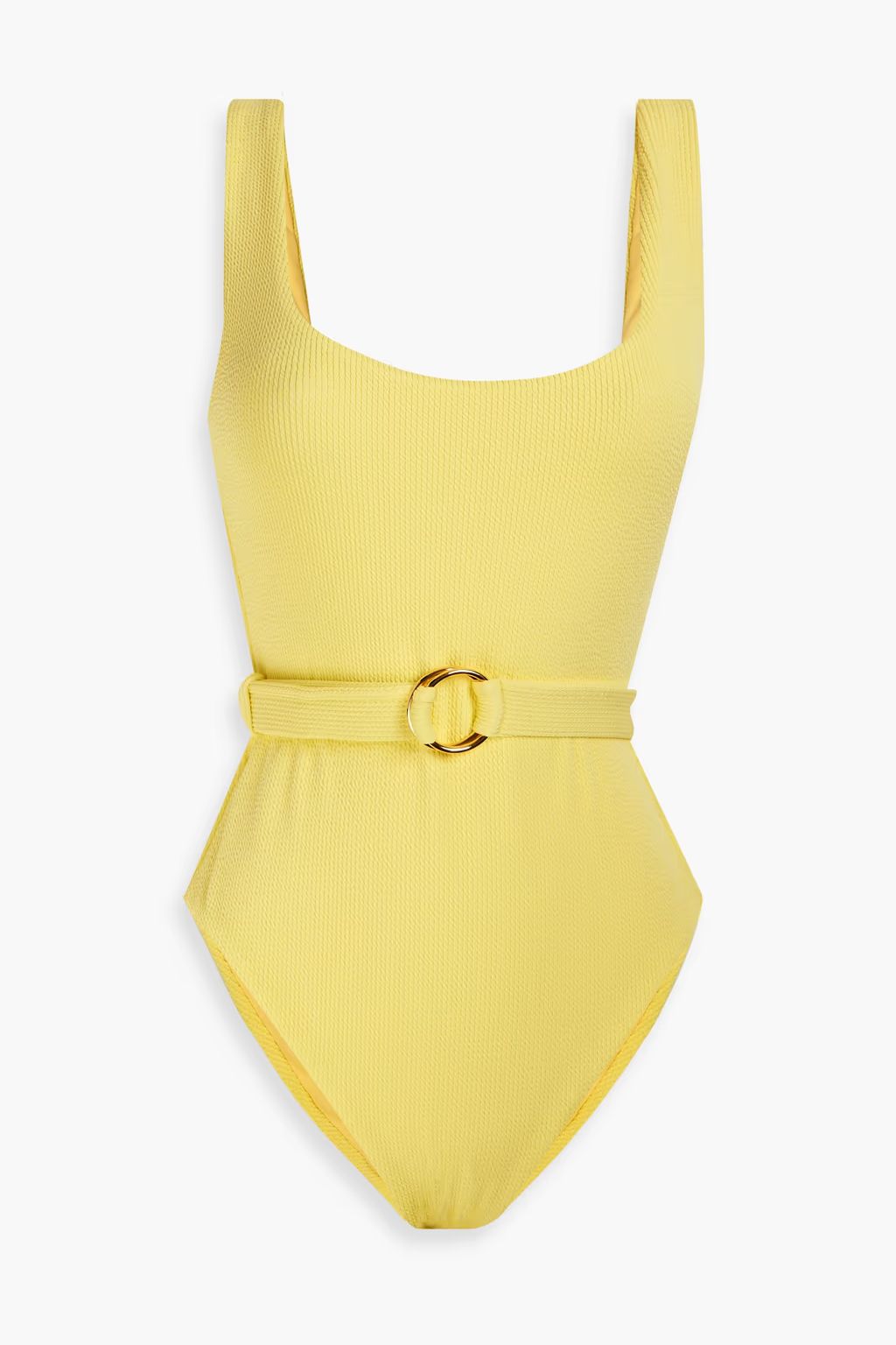 Rio belted stretch-seersucker swimsuit | The Outnet (US and CA)
