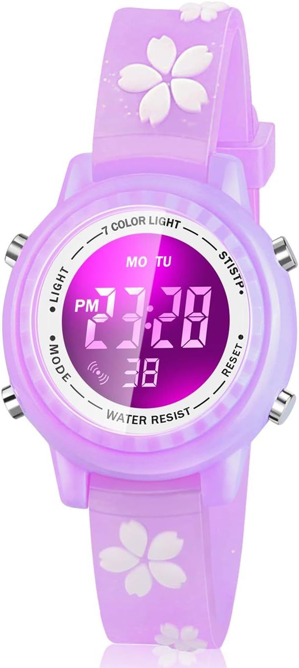 Viposoon Waterproof LED Kids Watches with Alarm - Kids Toys Gifts for Girls Age 3-10 | Amazon (US)