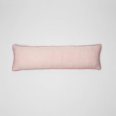 Lumbar Textured Chambray Cotton Bed Decorative Throw Pillow Rose - Casaluna™: Indoor Rectangle ... | Target