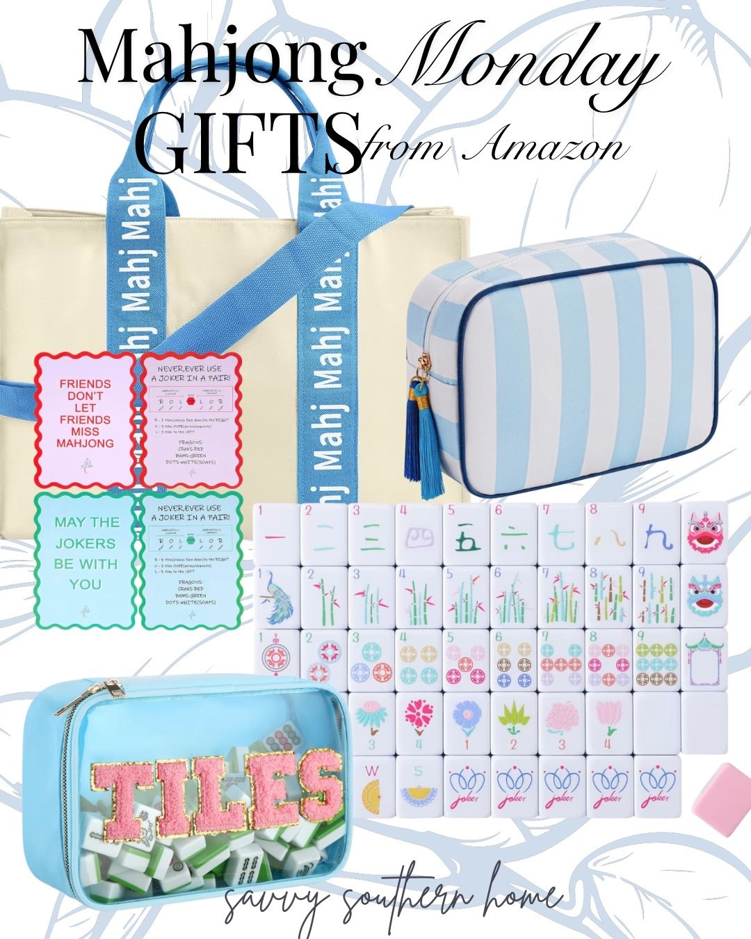 Mahjong Monday gift ideas straight from Amazon 🤍🀄️
Whether you’re shopping for your tile-loving bestie or building your own setup, these pretty + practical finds make the perfect add-to-cart moment. From striped travel cases to the cutest tile bags and cheeky rule cards… these are Mahj must-haves.

Tap to shop all my Mahjong Monday picks!

#MahjongMonday #MahjongGifts #AmazonFinds #AmazonFavorites #GiftGuide #SavvySouthernHome #MahjGirl #LTKHoliday #LTKGiftGuide #LTKHome

#LTKSaleAlert #LTKGiftGuide #LTKFindsUnder50