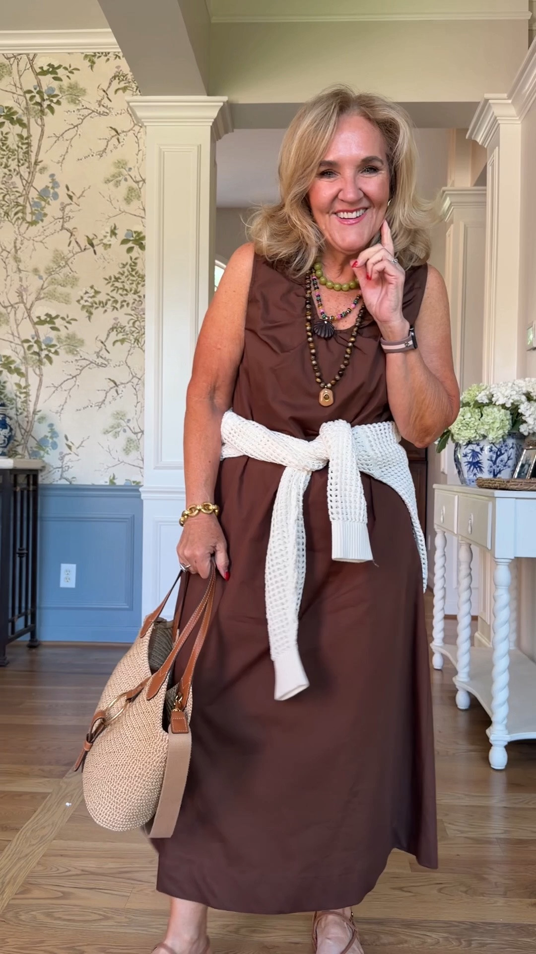New Amazon dress and it’s def a yes 
Wearing a medium worth getting any color avail! 
Open stitch sweater size large 
Love the new necklaces 
Signature Julie Vos pieces 
10% off my tote with code NANETTE

#LTKSaleAlert #LTKOver40 #LTKootd