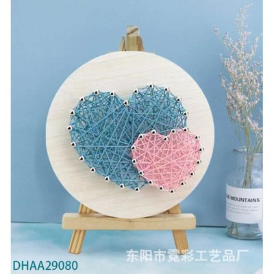 Wizardi Purple Hearts String Art Kit with Stand. Simple Decorative DIY String Art Craft Kit M1-4 DHAA29080 | Target