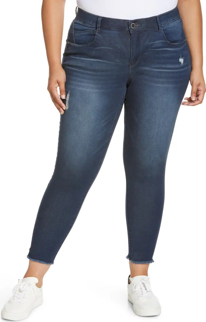 'Ab'Solution Frayed Hem Skinny Ankle Jeans | Nordstrom