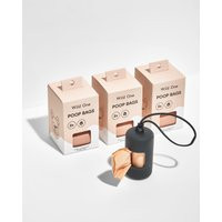 Dog Puppy Poo Kit | Plant-Based Poop Bags (3 Month Supply) + Poop Bag Carrier (Black) | Wild One | Wild One