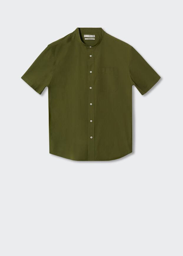 Mao collar cotton shirt | MANGO (US)