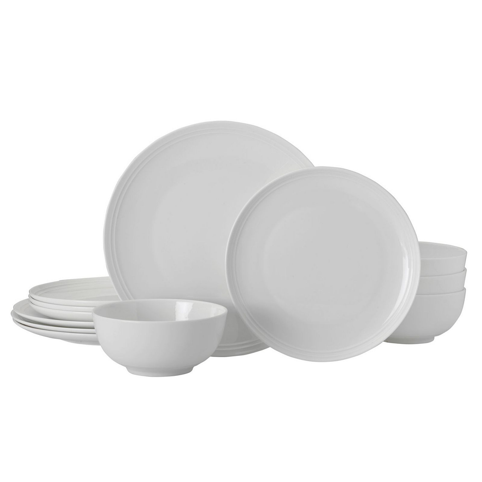 Mikasa Kyler 12-Piece Bone China Dinnerware Set, White | Kohl's
