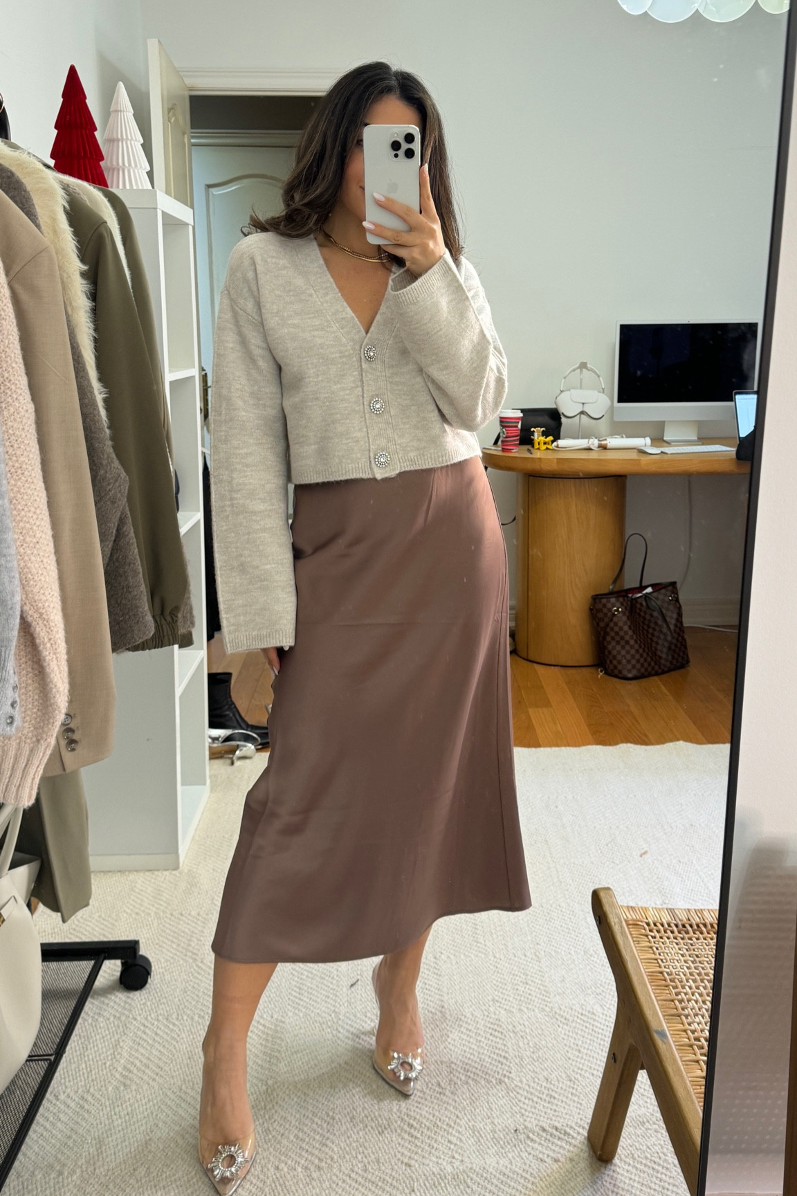 Cardigan is size small
Skirt is size small 

#LTKCyberWeek