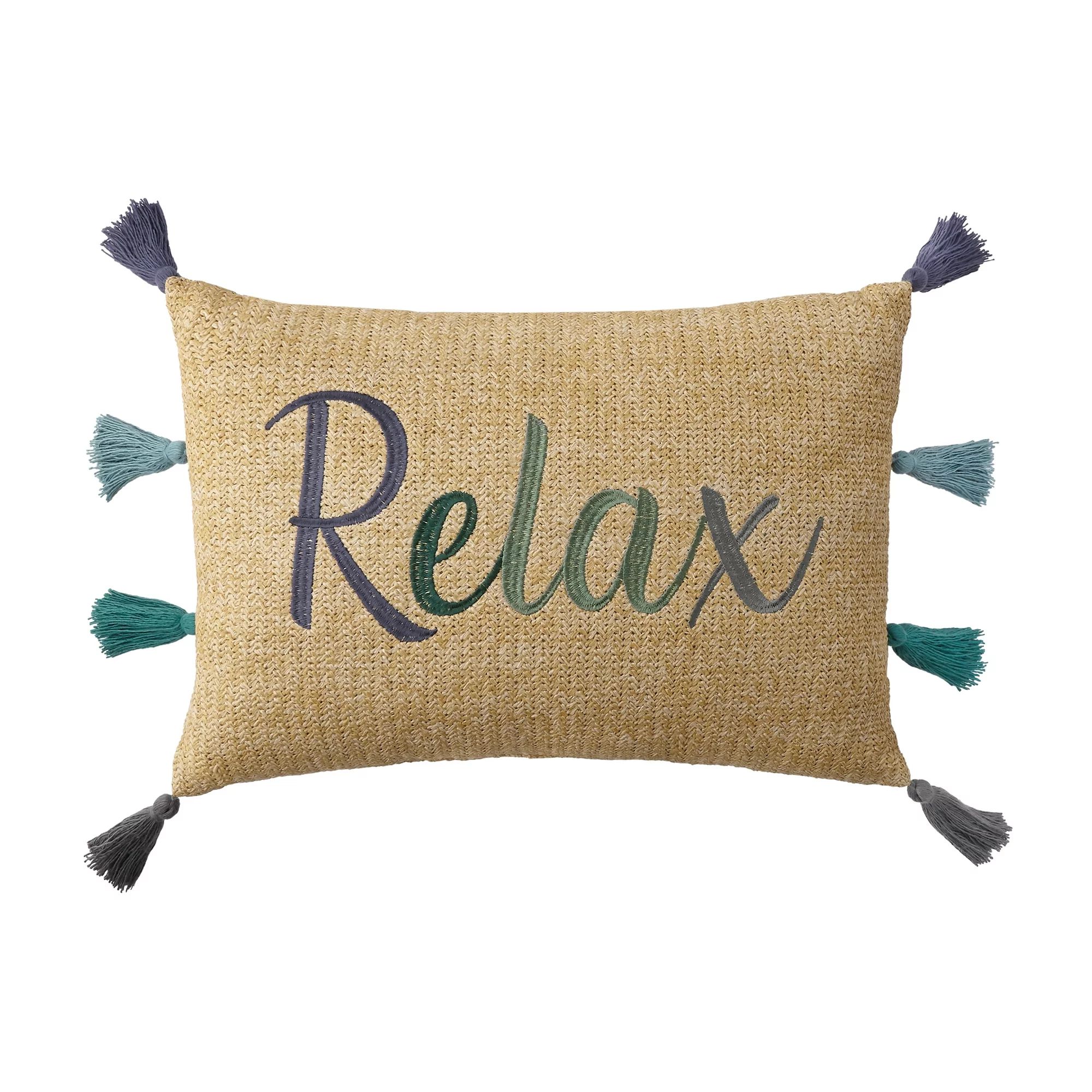 Better Homes & Gardens 13" x 19", Relax Outdoor Toss Pillow, Natural | Walmart (US)