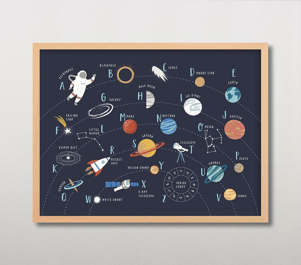 Minted® Space Alphabet Wall Art by Teju Reval | Pottery Barn Kids
