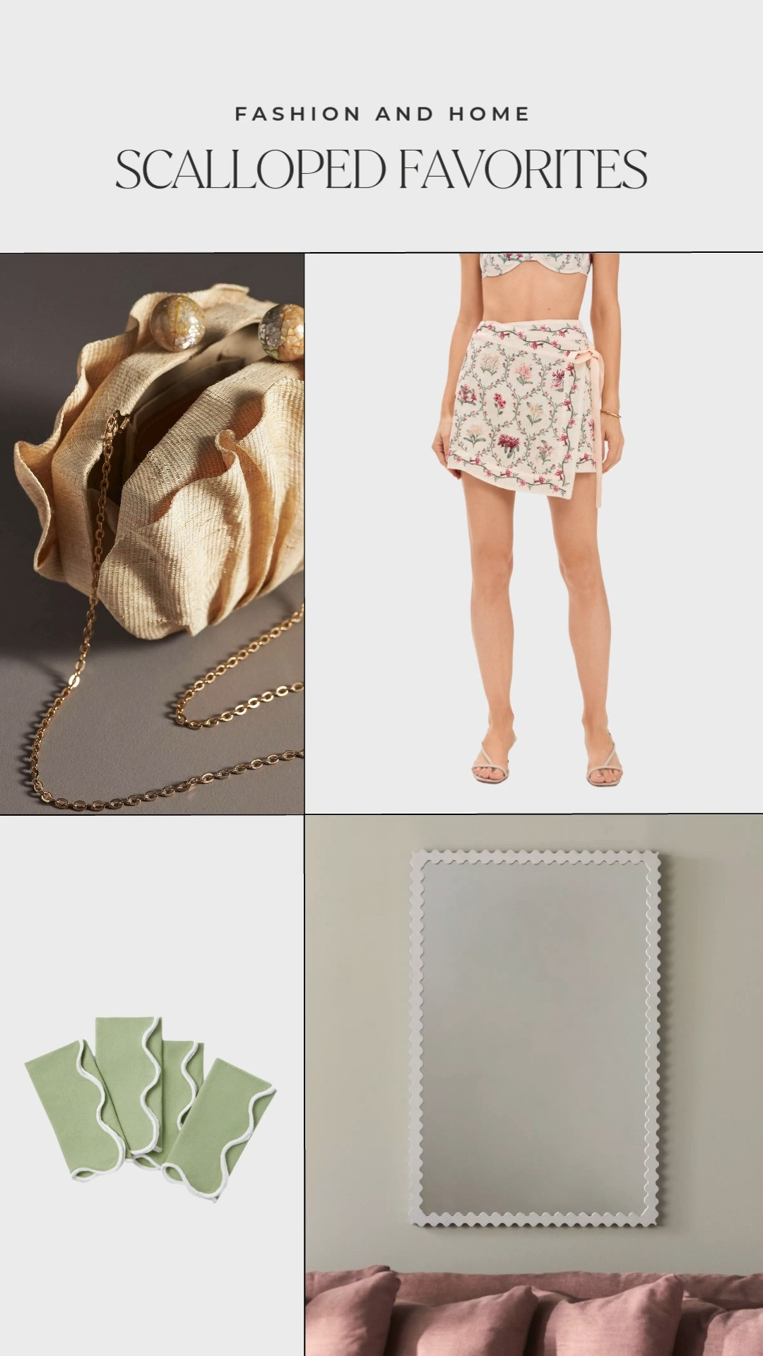 My favorite scalloped pieces in fashion and home decor right now!  

 #LTKHome #LTKStyleTip #LTKItBag
