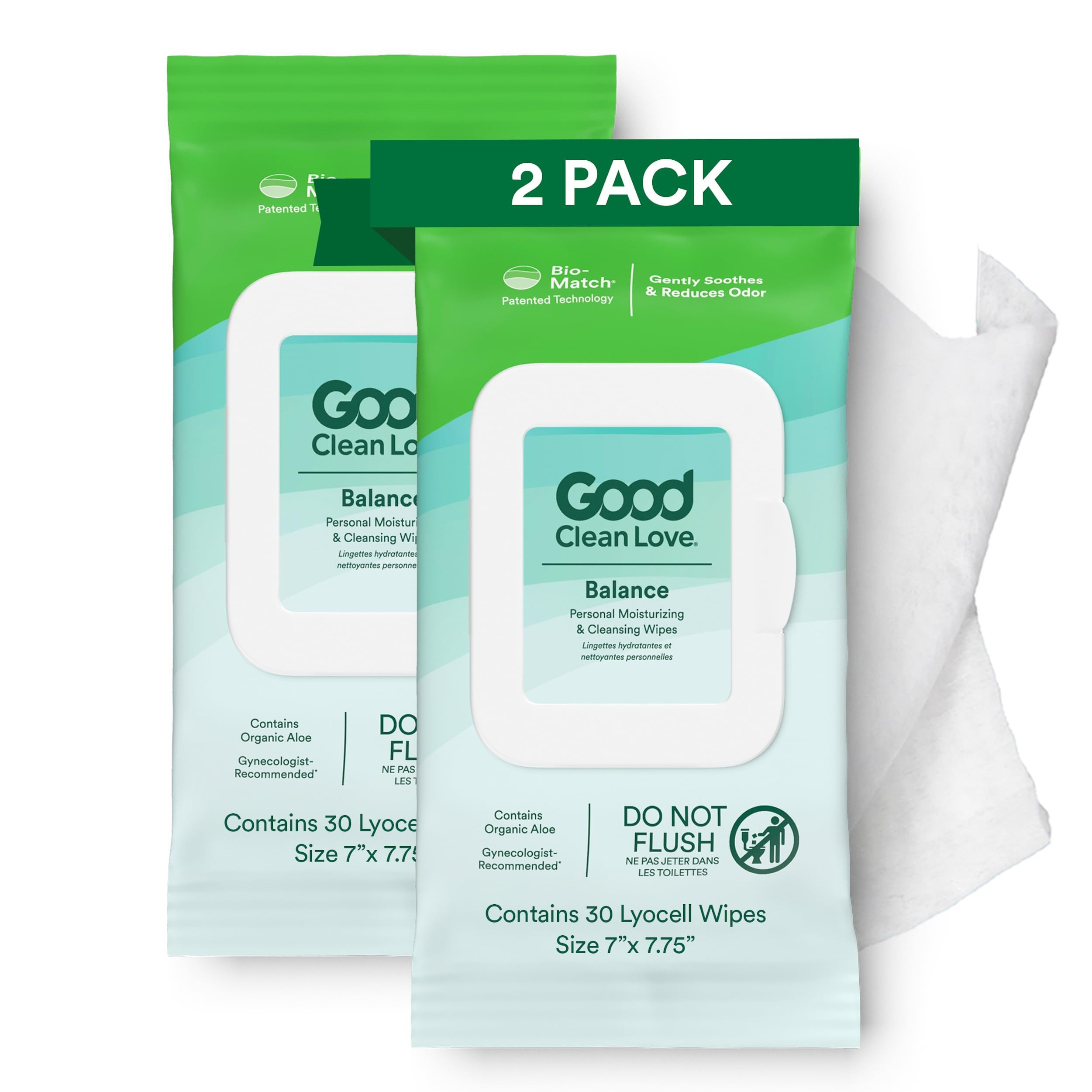 Good Clean Love Balance pH-Balanced Feminine Wipes, Supports Vaginal Health Naturally & Reduces O... | Amazon (US)