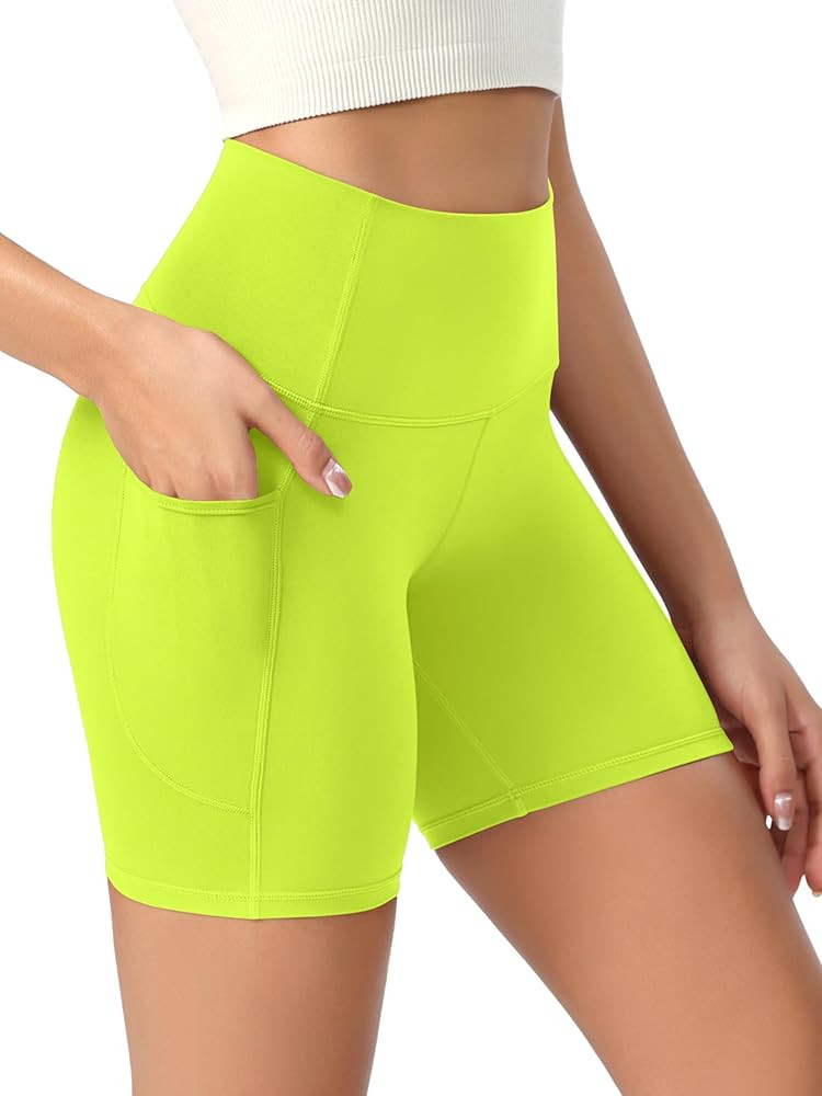 ODODOS Women's High Waist Lounge Yoga Shorts with Pockets, 4"/6"/8"/10" Buttery Soft Biker Shorts | Amazon (US)