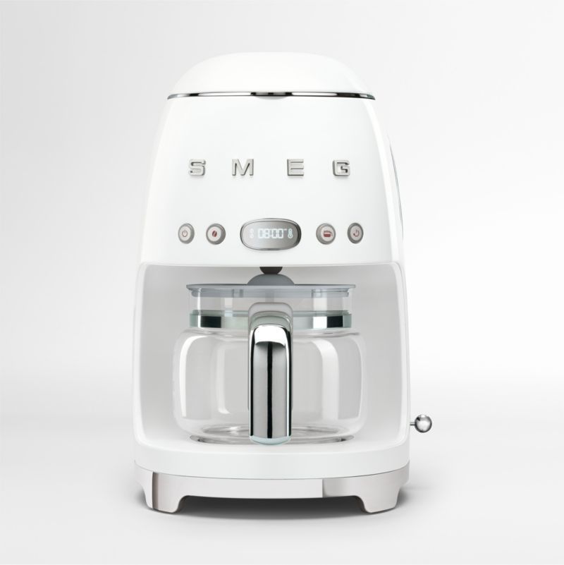 Smeg White Drip Coffee Maker | Crate & Barrel | Crate & Barrel