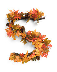 6ft Maple Leaves Pinecone Garland With Led Lights | Marshalls