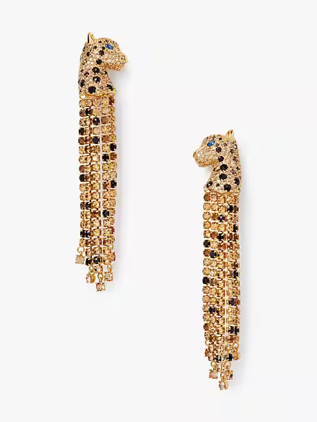 Kate Spade Fierce Leopard Linear Earrings, Neutral | Kate Spade (US)