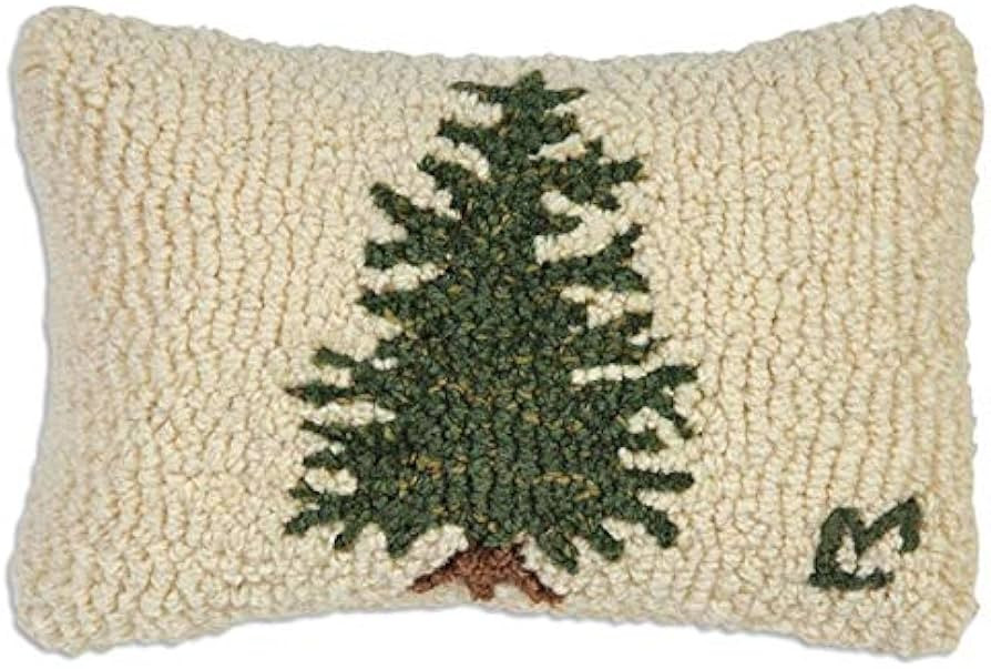 Artist-Designed Little Tree Hand-Hooked Wool Decorative Petite Throw Pillow - Christmas Pillow fo... | Amazon (US)