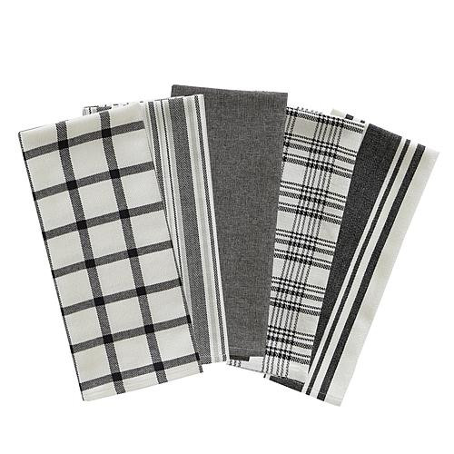 Design Imports Assorted  Woven Kitchen Towel 5-pack - Black | HSN