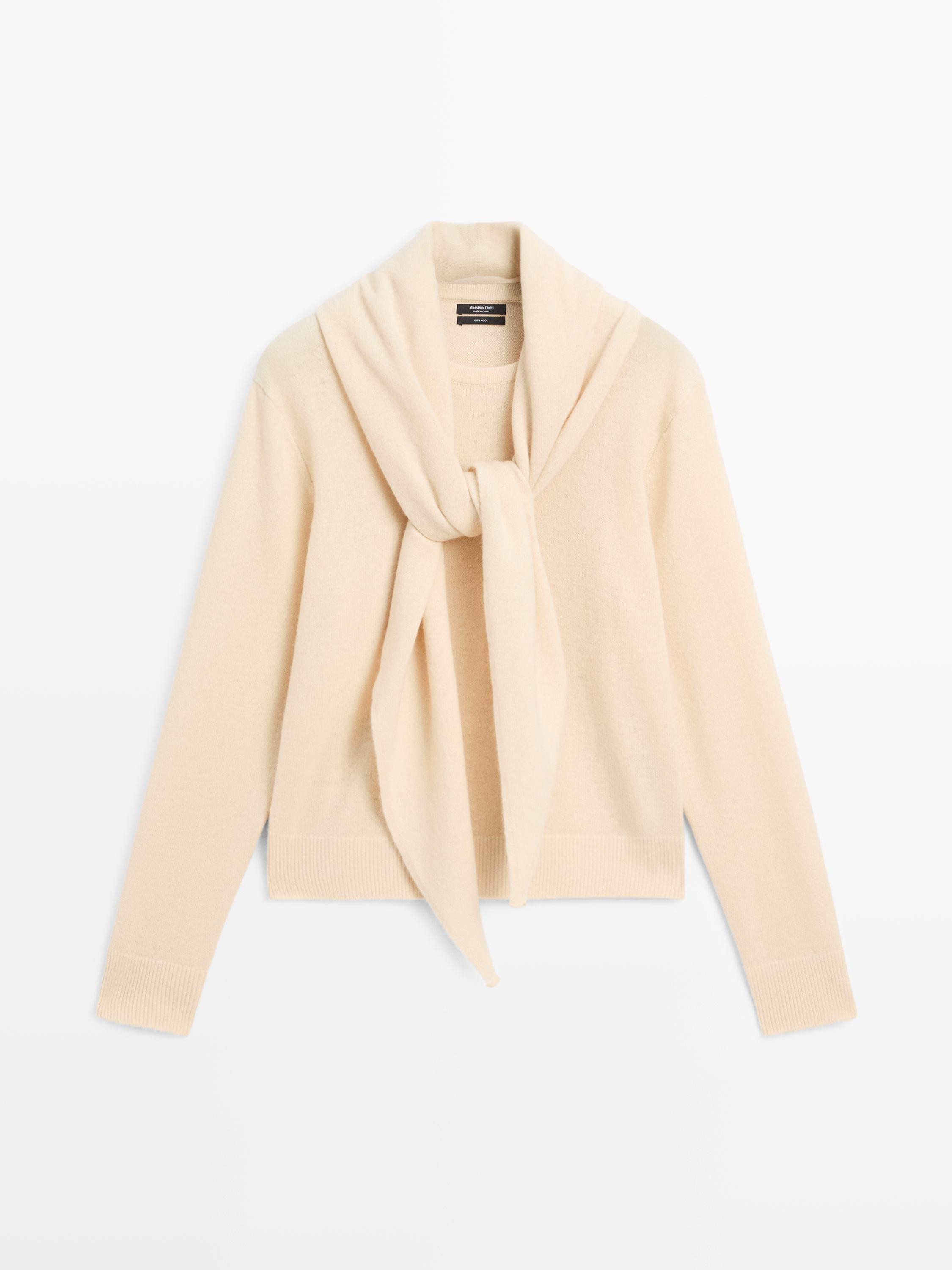 Knit sweater with scarf detail | Zara US