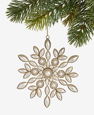 Holiday Lane Gilded Glamour Embellished Snowflake Ornament, Macy's Exclusive - Macy's | Macy's