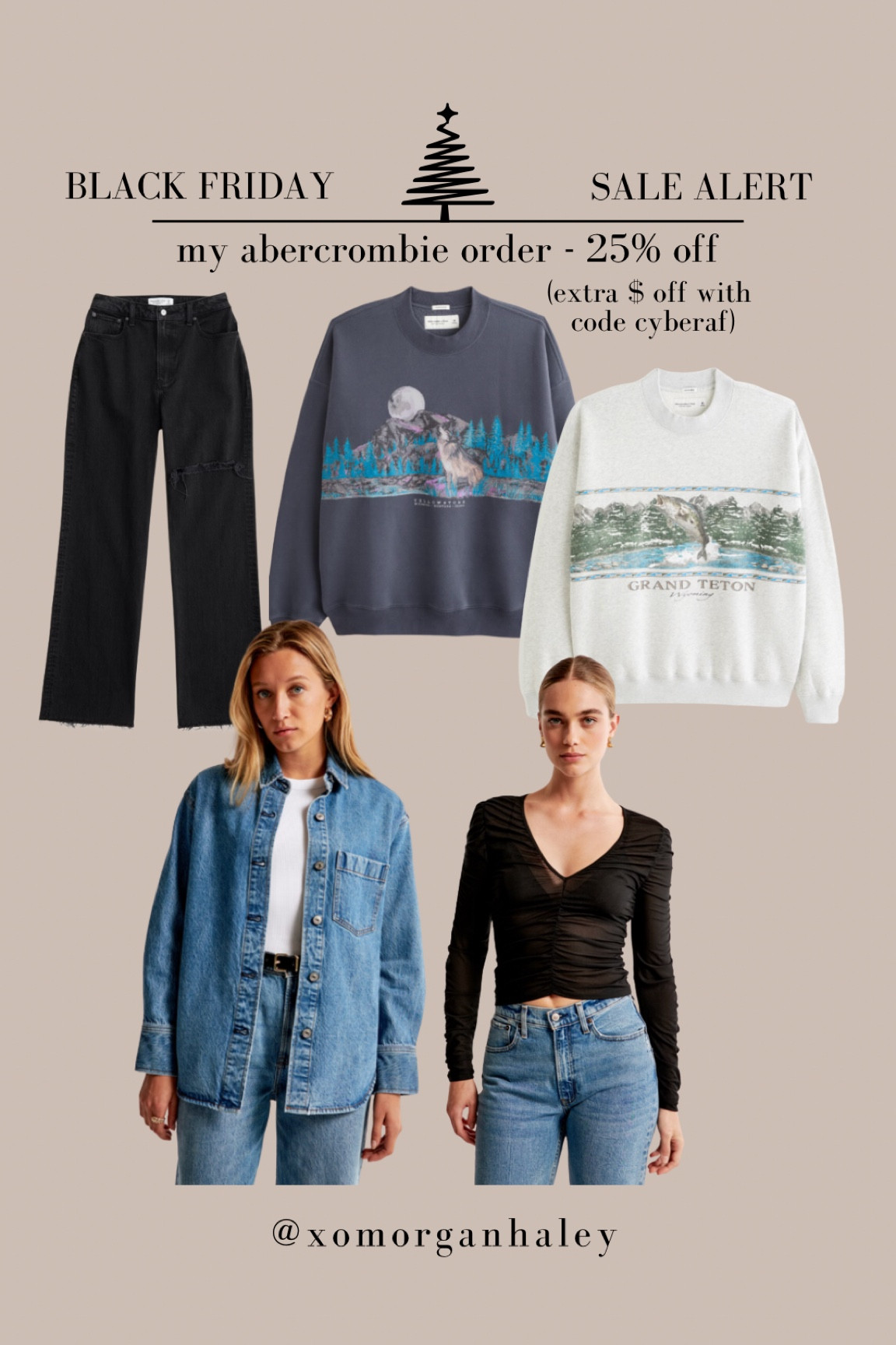 My Abercrombie order - oversized sweatshirts and denim shirt and hoping these jeans work!! Size xxl sweatshirts, size xl denim and mesh top, 34 long denim

#LTKfindsunder100 #LTKsalealert #LTKCyberWeek