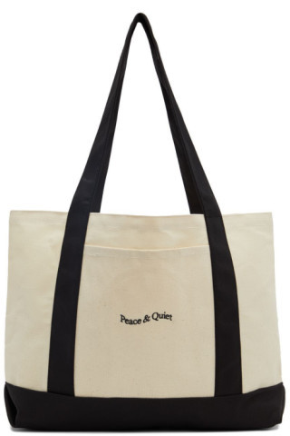 Beige Wordmark Tote | SSENSE