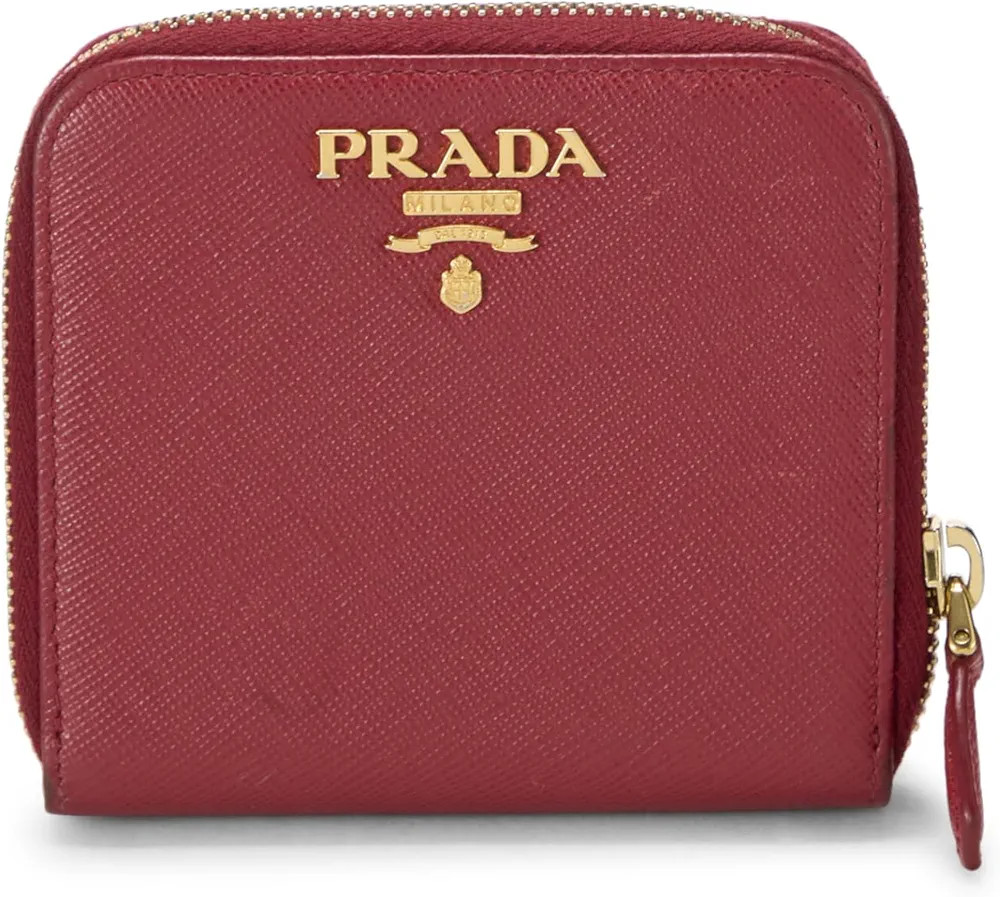 Amazon.com: Prada, Pre-Loved Red Saffiano Zip Around Compact Wallet, Red : Luxury Stores | Amazon (US)