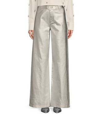 Antonio Melani Lexi Coated Metallic High Rise Wide-Leg Denim Pant | Dillard's | Dillard's