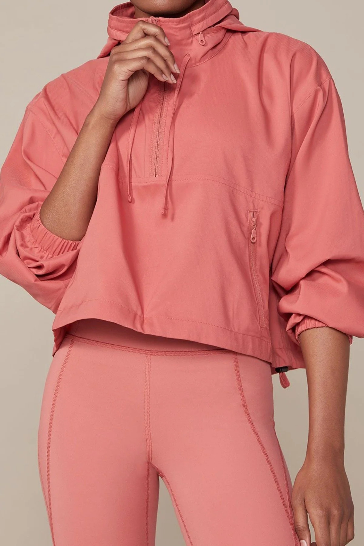 Clay Hummingbird Half Zip Windbreaker | Girlfriend Collective