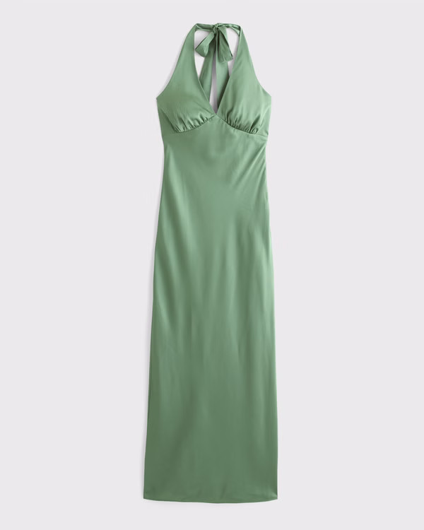 Women's The A&F Julia Slip Halter Maxi Dress | Women's Dresses & Jumpsuits | Abercrombie.com | Abercrombie & Fitch (US)