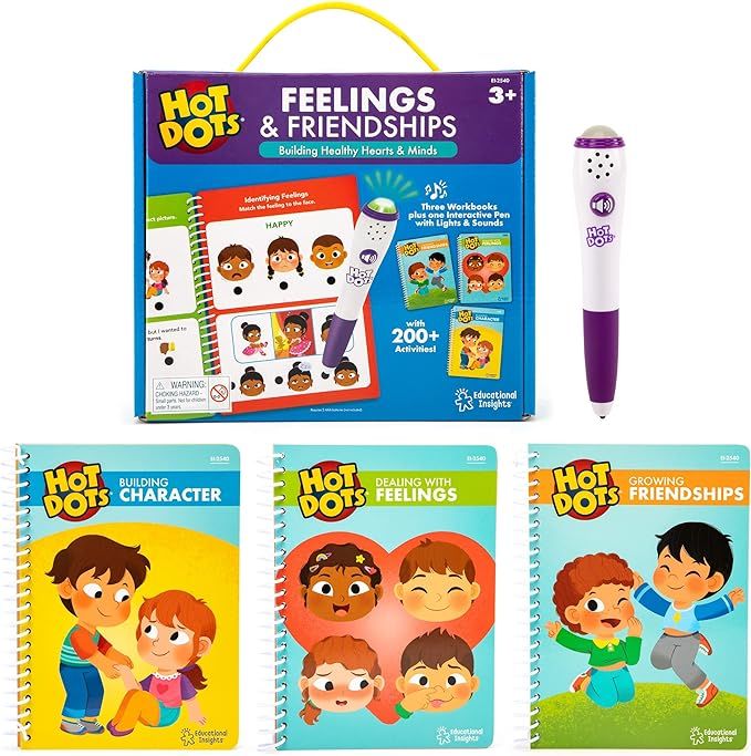 Educational Insights Hot Dots Feelings & Friendships Social Emotional Learning Workbooks, Ages 3+ | Amazon (US)
