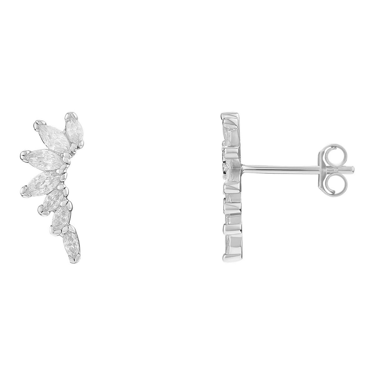 PRIMROSE Sterling Silver Graduated Marquise Cubic Zirconia Cluster Stud Earrings | Kohl's