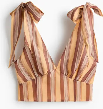 H&M Cropped Tie-strap Top | Nordstrom | Nordstrom