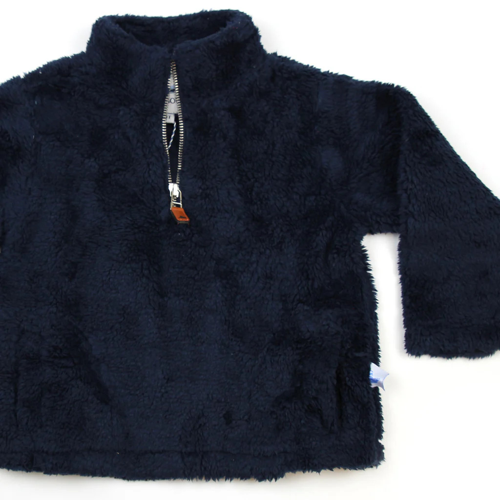 Sherpa Fleece Pullover for Kids - Navy | castles & crowns