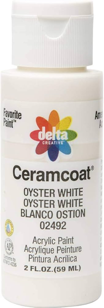 Delta Creative Ceramcoat Acrylic Paint in Assorted Colors (2 oz), 2492, Oyster White | Amazon (US)