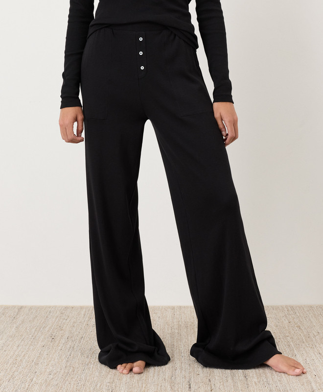 Women\u2019s Clearance Dream Rib Wide Leg Lounge Pant made with Organic Cotton | Pact | Pact Apparel