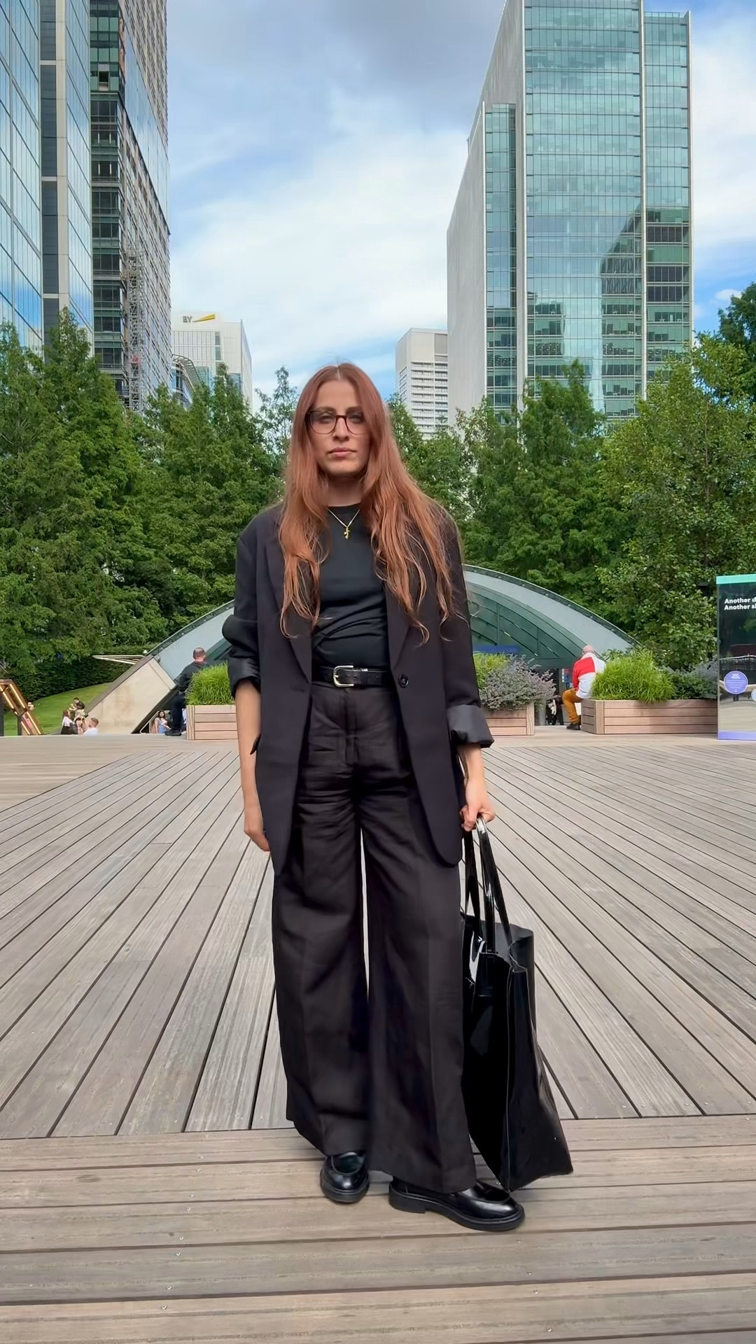 Corporate all black fit 
Blazer #topshop #asos
Trousers #hm
Top #cidershop
Loafers #hm
Bag #hm

#LTKmodest #LTKstyletip #LTKuk