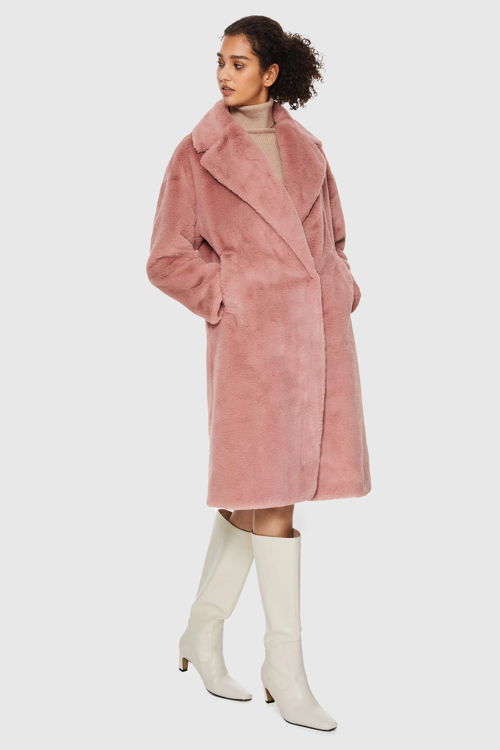 Orolay Women's Faux Fur Mid-Length Sherpa Teddy Coat | Orolay